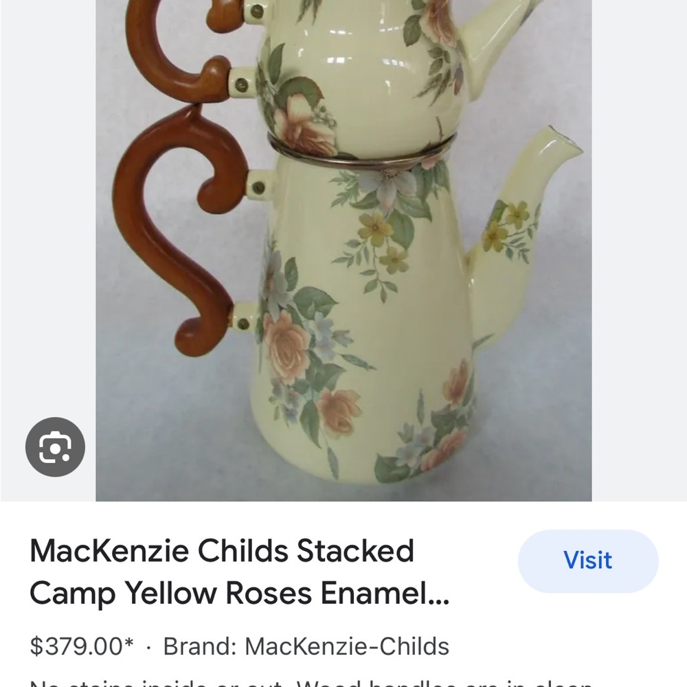 MacKenzie Childs stacked teapot.
